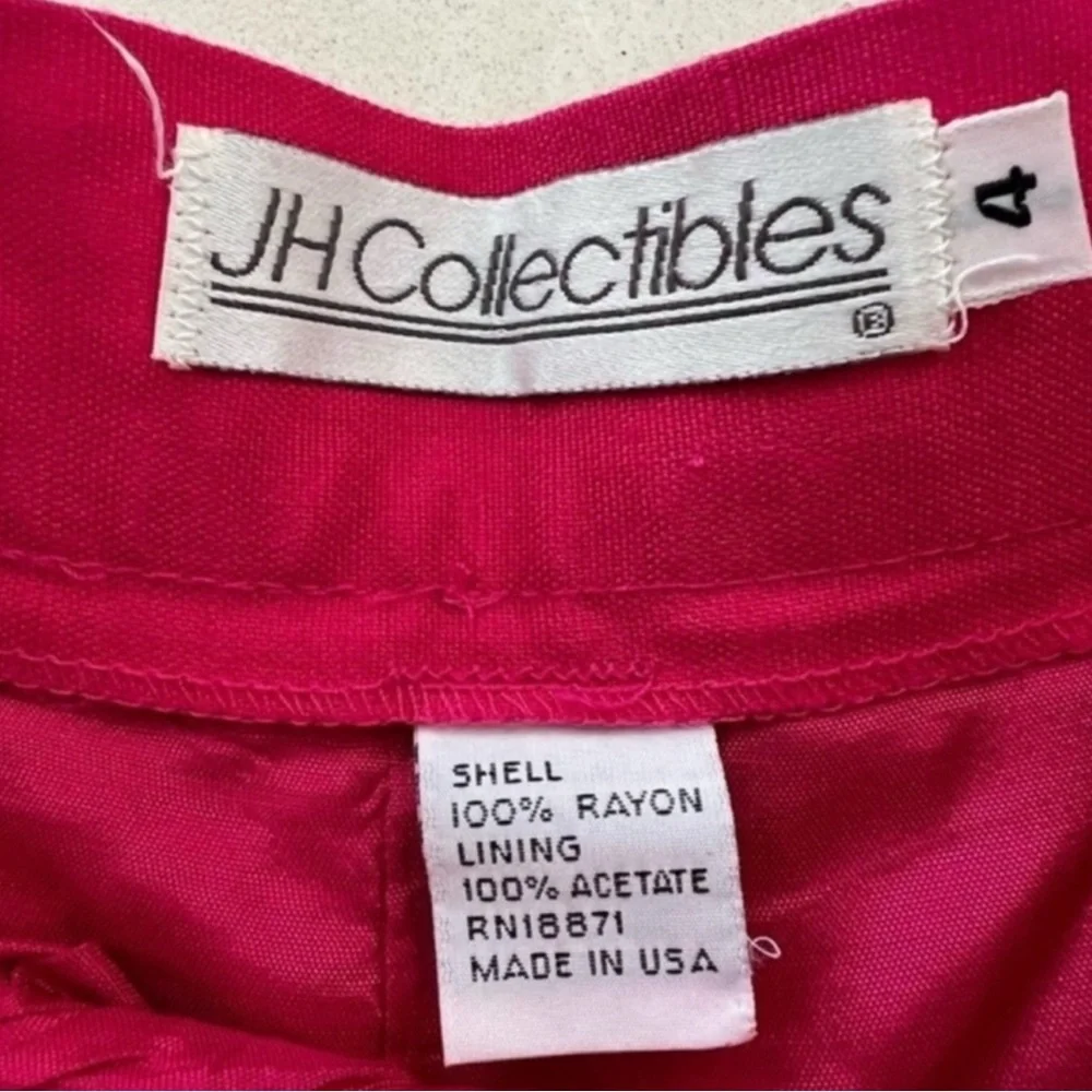 Vintage 80s JH Collectibles Hot Pink High Rise Midi Shorts 4